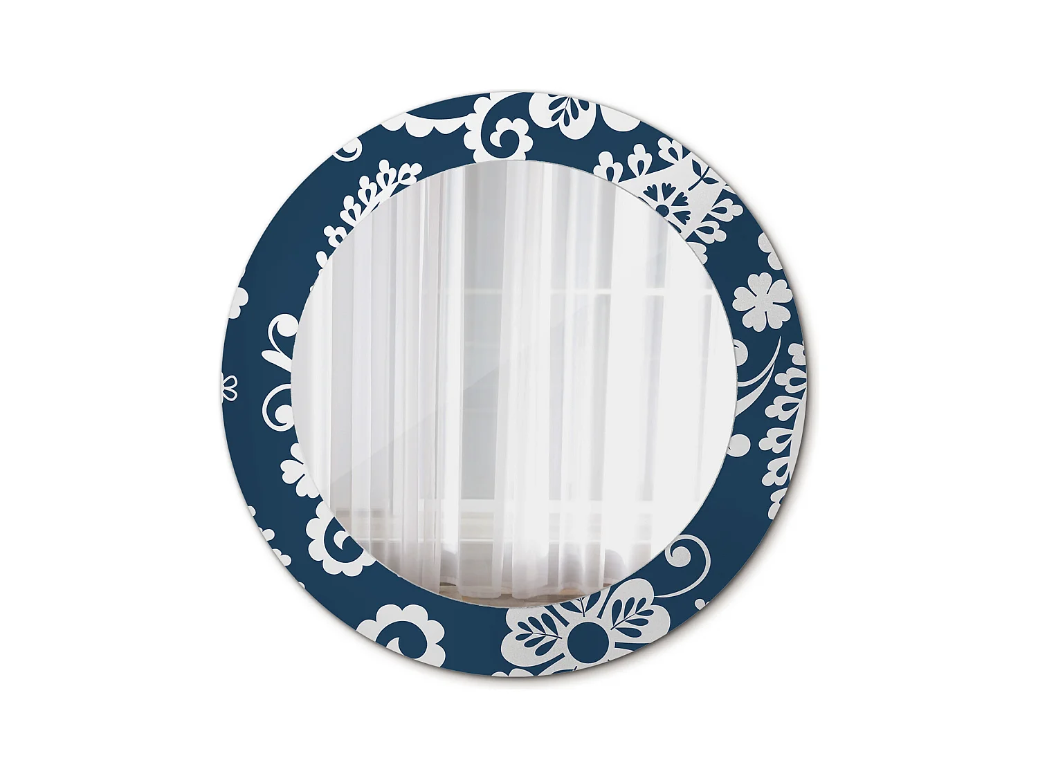 Miroir rond décoratif - Composition Paisley - 70 cm