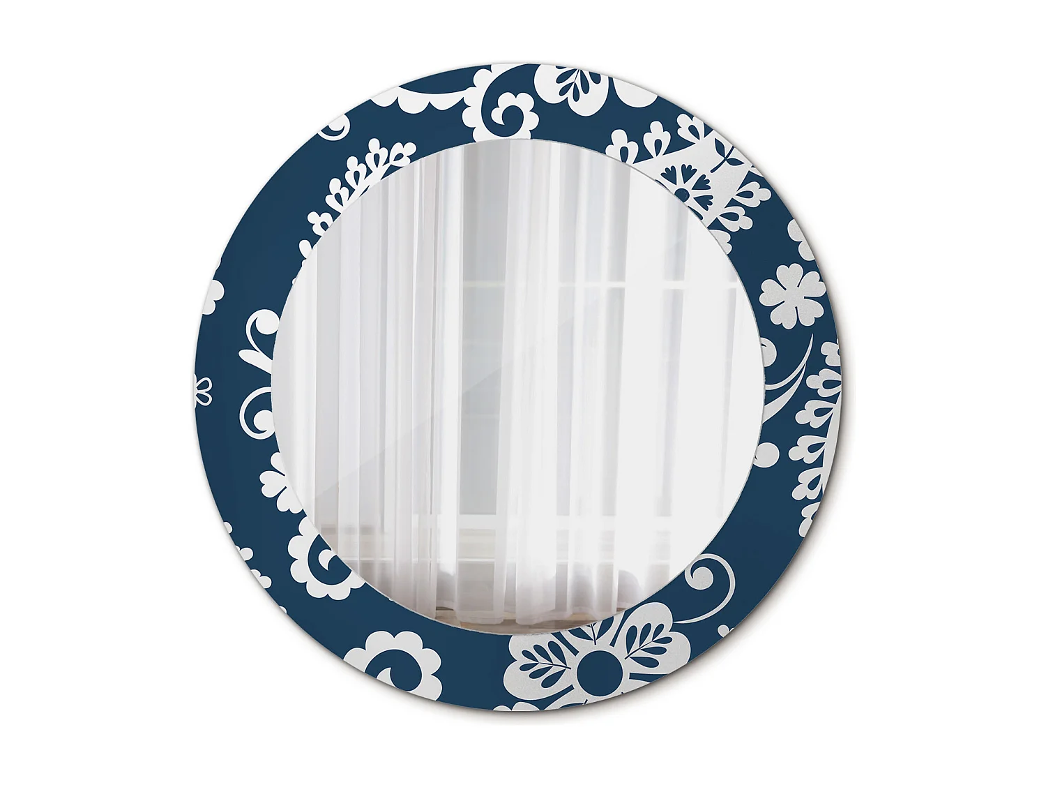 Miroir rond décoratif - Composition Paisley - 70 cm