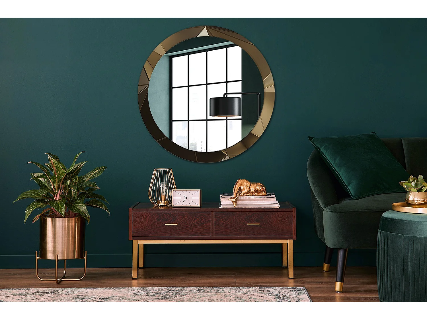 Decoratieve ronde spiegel - Moderne Abstractie - 90 cm