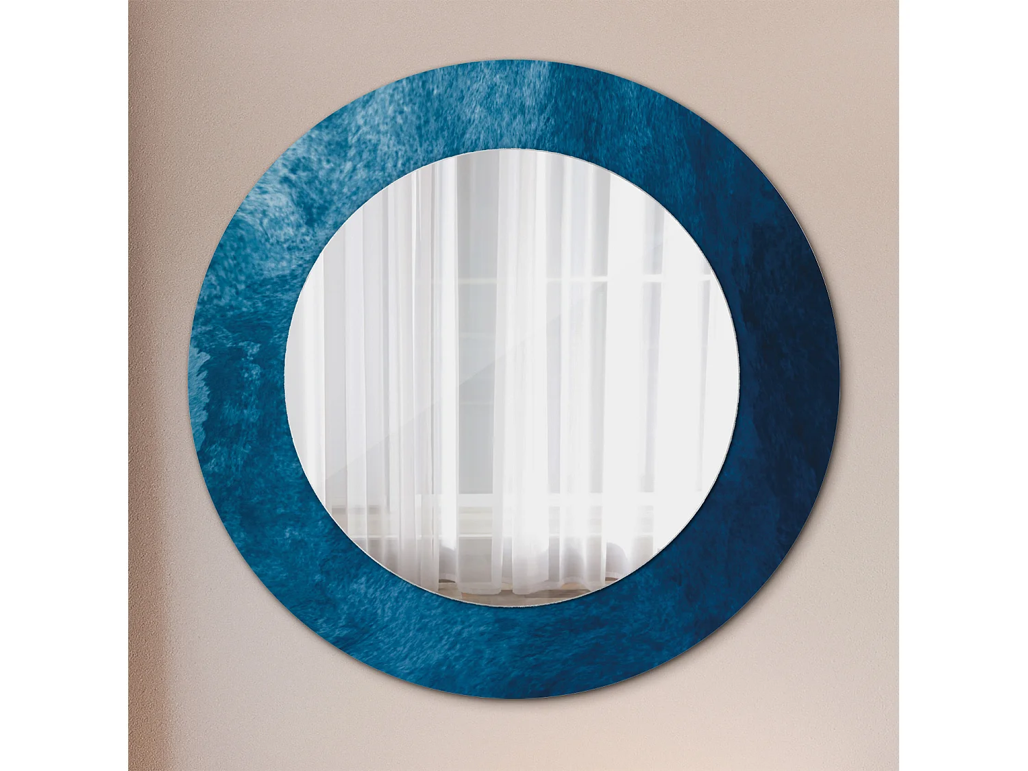 Specchio rotondo decorativo - Arte astratta - 50 cm