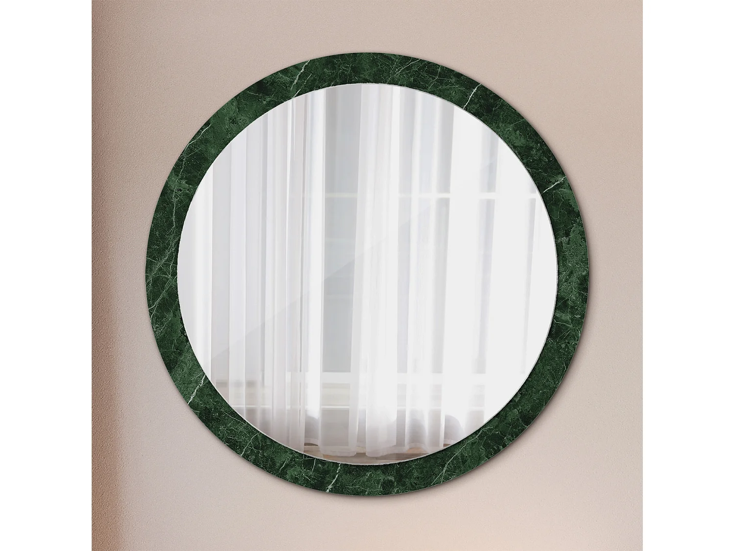 Ronde decoratieve spiegel - Groen Marmer - 100 cm