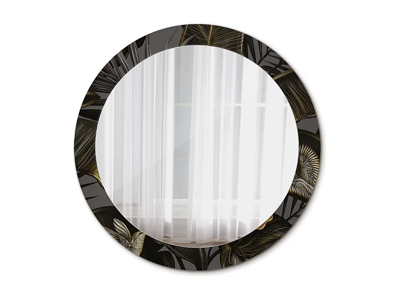 Runder dekorativer Spiegel - Hibiskusblüten - 80 cm