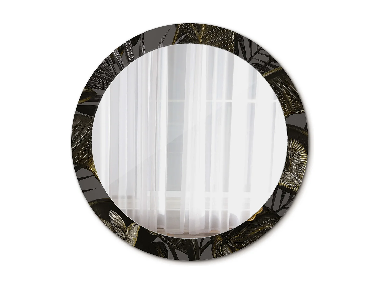 Runder dekorativer Spiegel - Hibiskusblüten - 80 cm