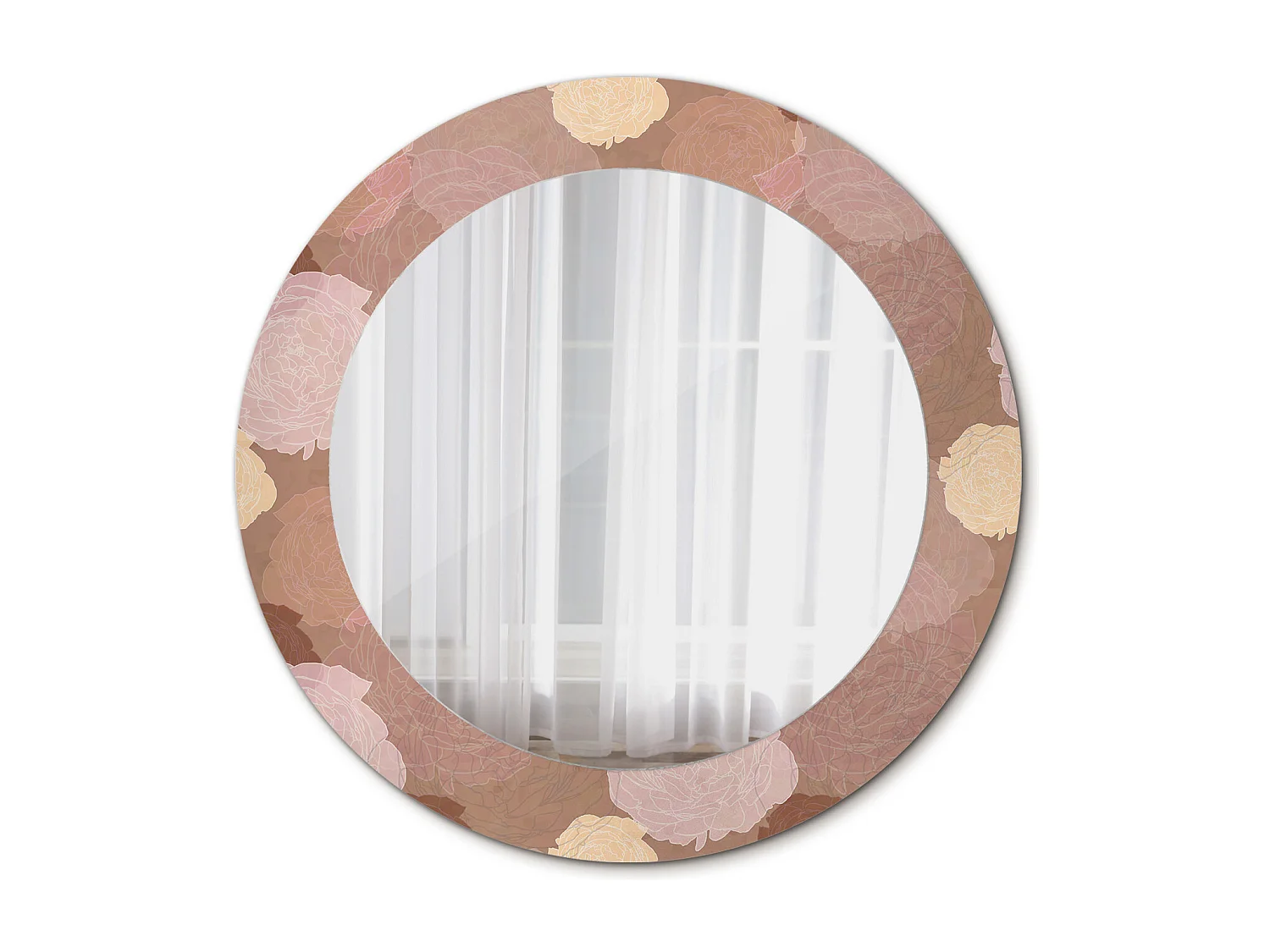 Ronde decoratieve spiegel - rozencompositie - 60 cm