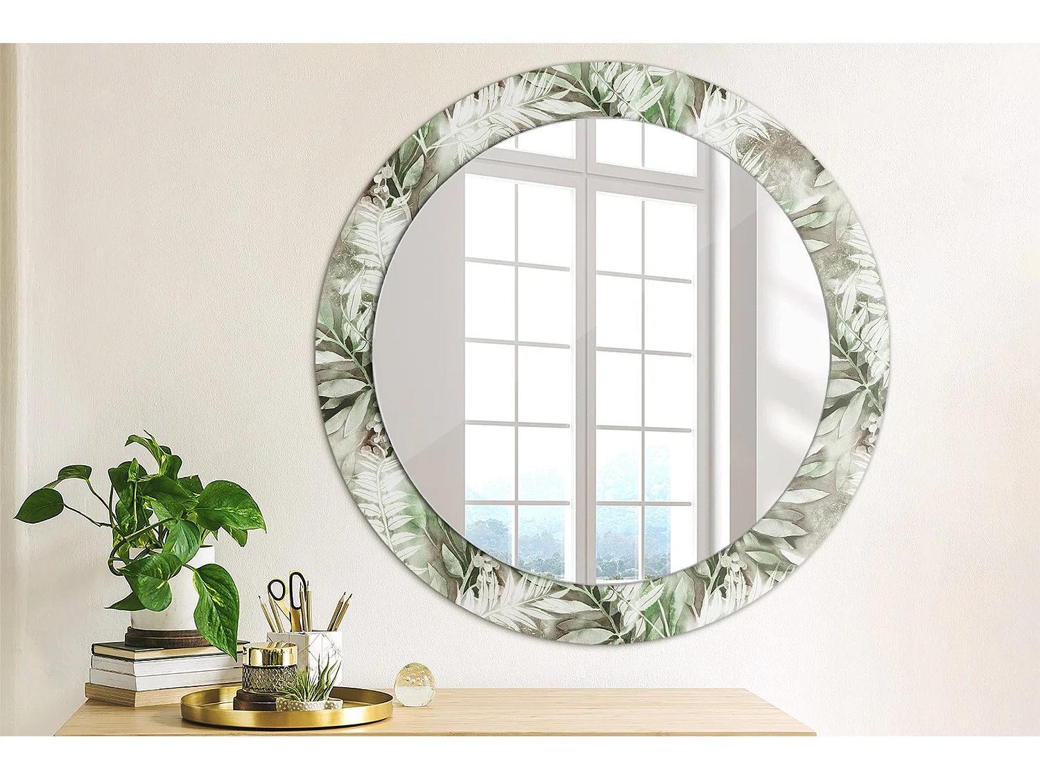 Miroir rond décoratif - Rustique métallisé - 70 cm