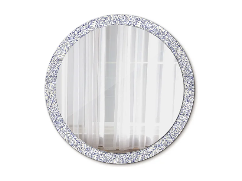 Miroir rond décoratif - Contour palmier tropical - 100 cm
