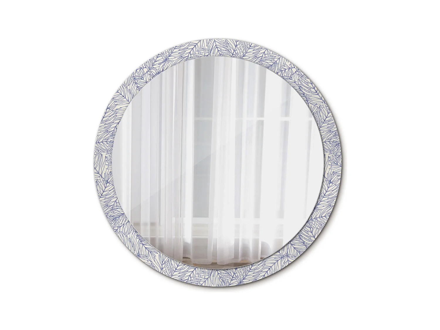 Decoratieve ronde spiegel - Omtrek tropische palmboom - 100 cm