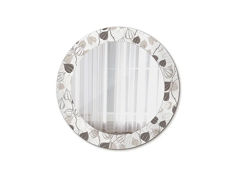 Runder dekorativer Spiegel - Abstraktes Blumenmuster - 60 cm