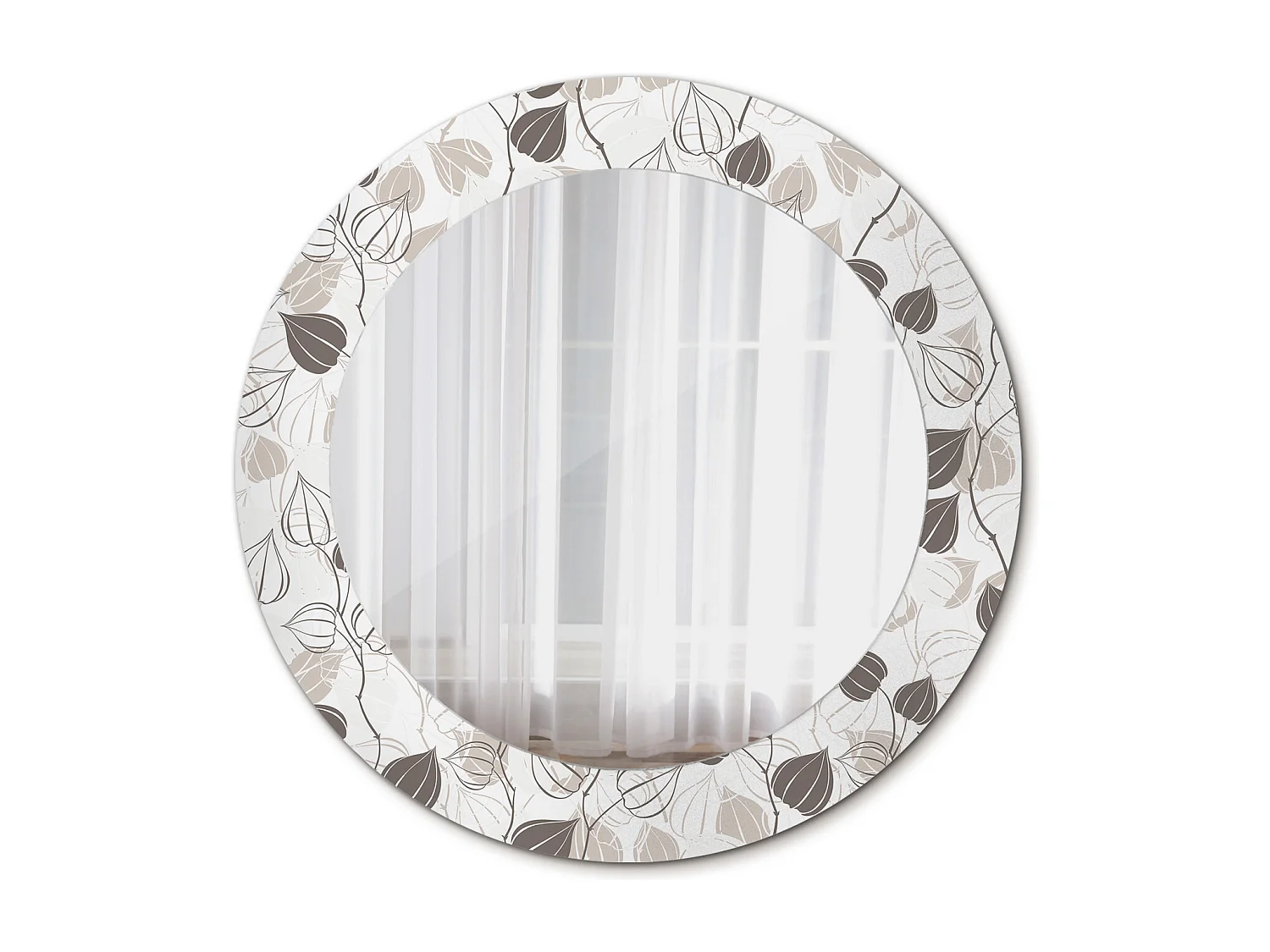 Runder dekorativer Spiegel - Abstraktes Blumenmuster - 60 cm