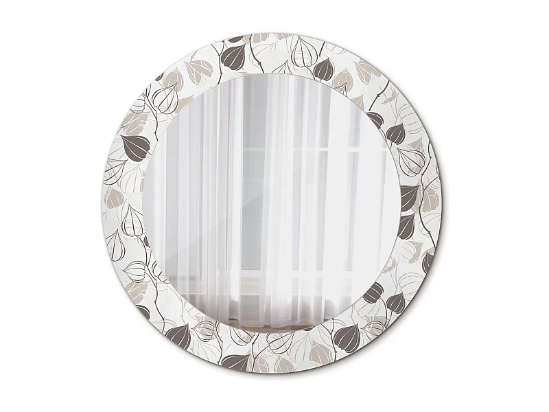 Runder dekorativer Spiegel - Abstraktes Blumenmuster - 60 cm