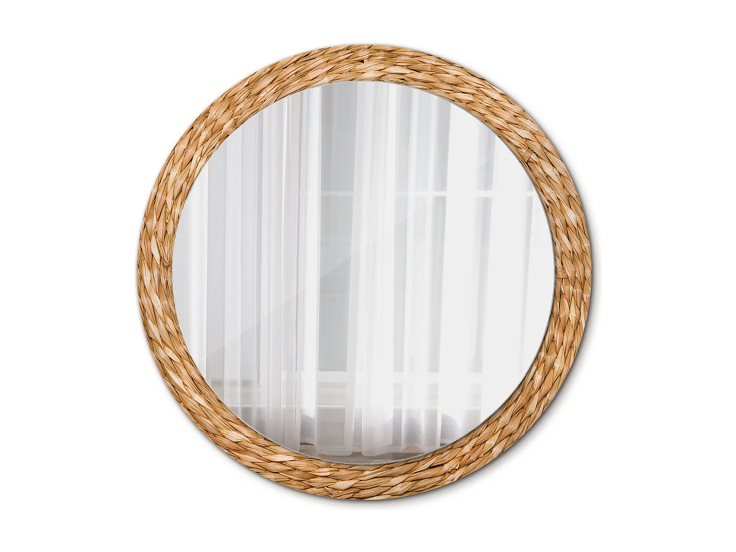 Ronde decoratieve spiegel - mandmotief - 90 cm