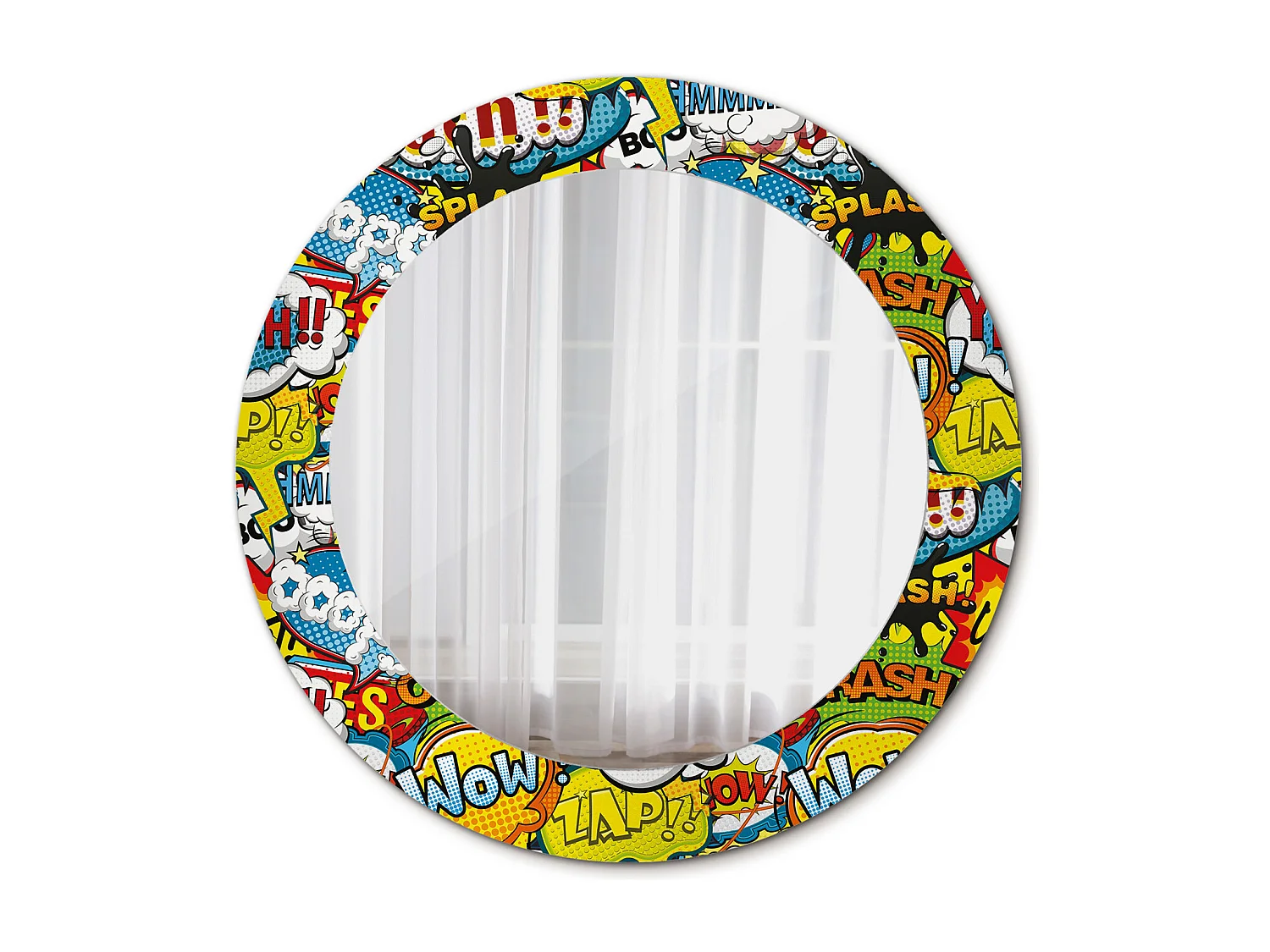 Dekorativer runder Spiegel – Cartoon-Muster – 60 cm