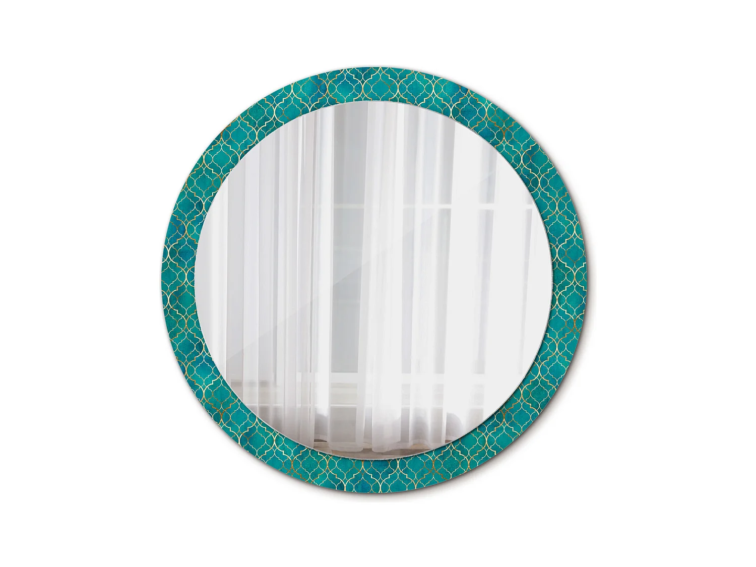 Decoratieve ronde spiegel - kleurcompositie - 90 cm