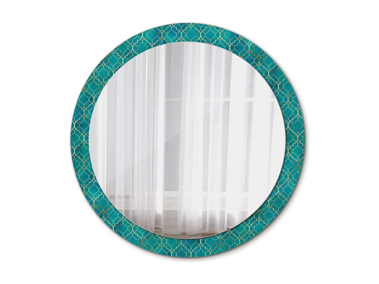 Dekorativer runder Spiegel - Farbkomposition - 90 cm