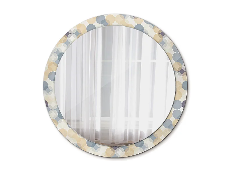 Dekorativer runder Spiegel - Geometrische Kreise - 90 cm