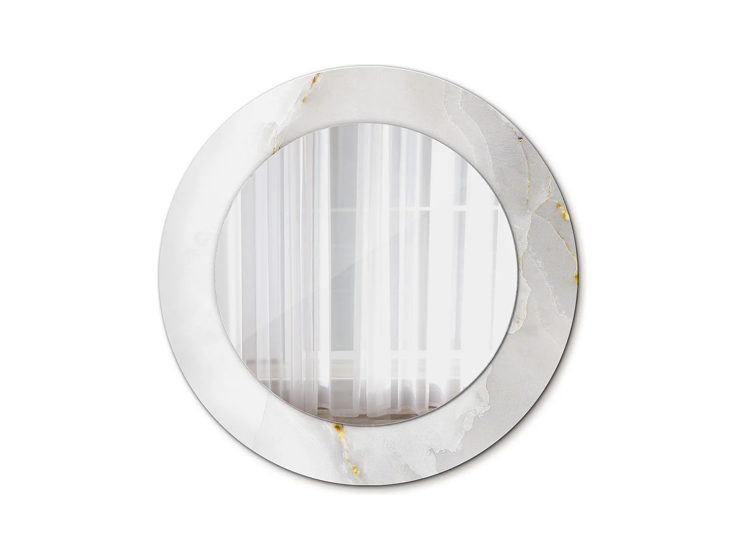 Dekorativer runder Spiegel – Polierter Marmor – 50 cm