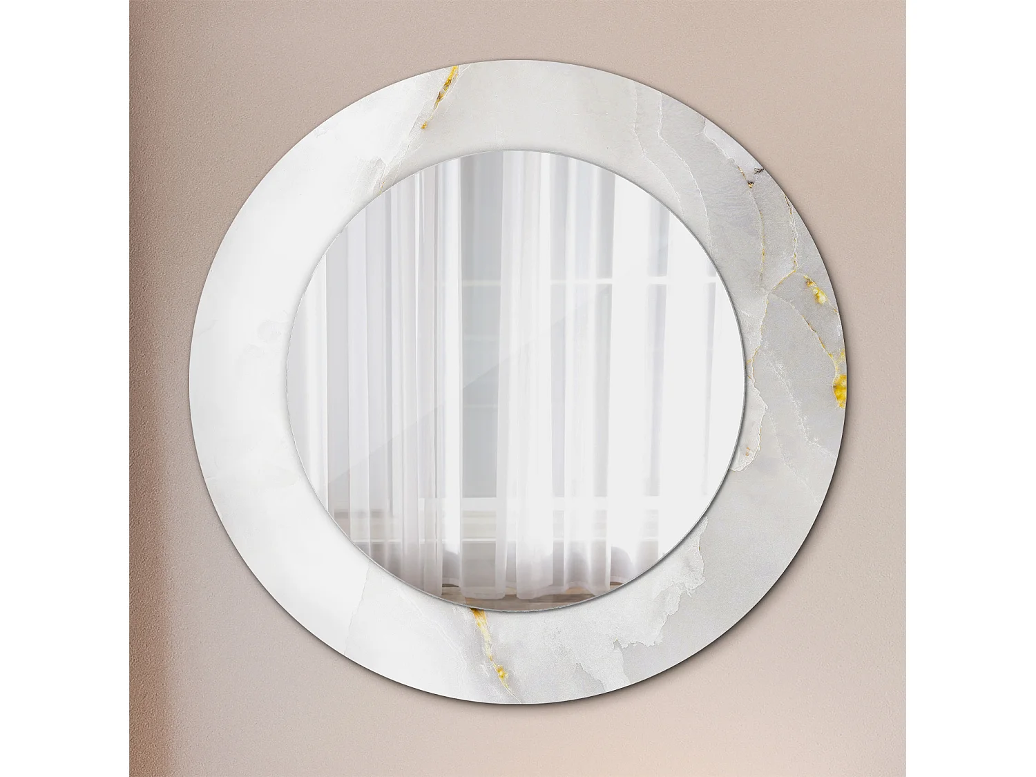 Specchio rotondo decorativo - Marmo lucido - 50 cm