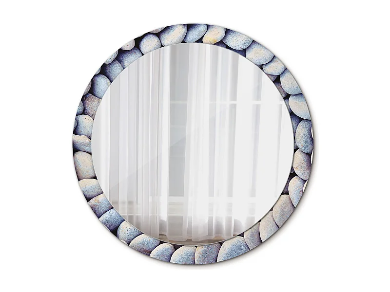 Miroir rond décoratif - Cercle de pierres de mer - 90 cm