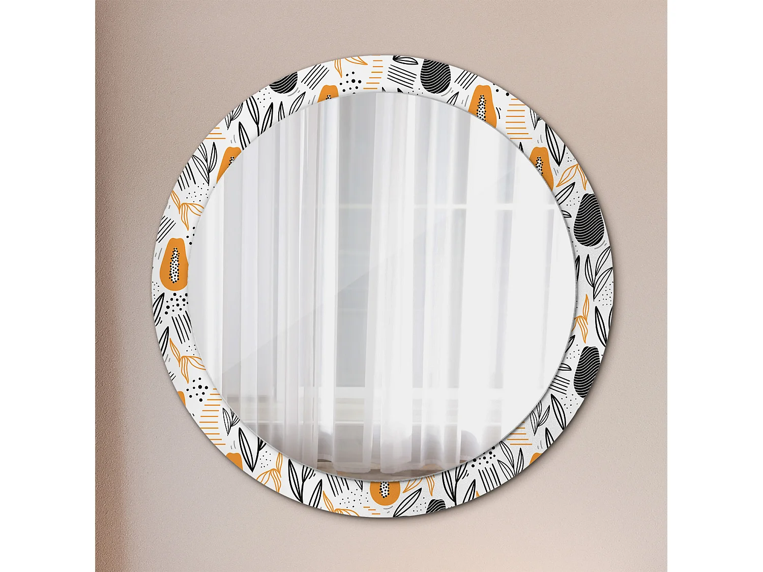 Miroir rond décoratif - Papayes - 90 cm
