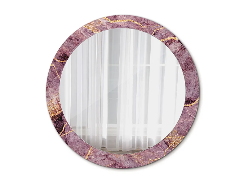 Ronde decoratieve spiegel - marmerlook - 80 cm
