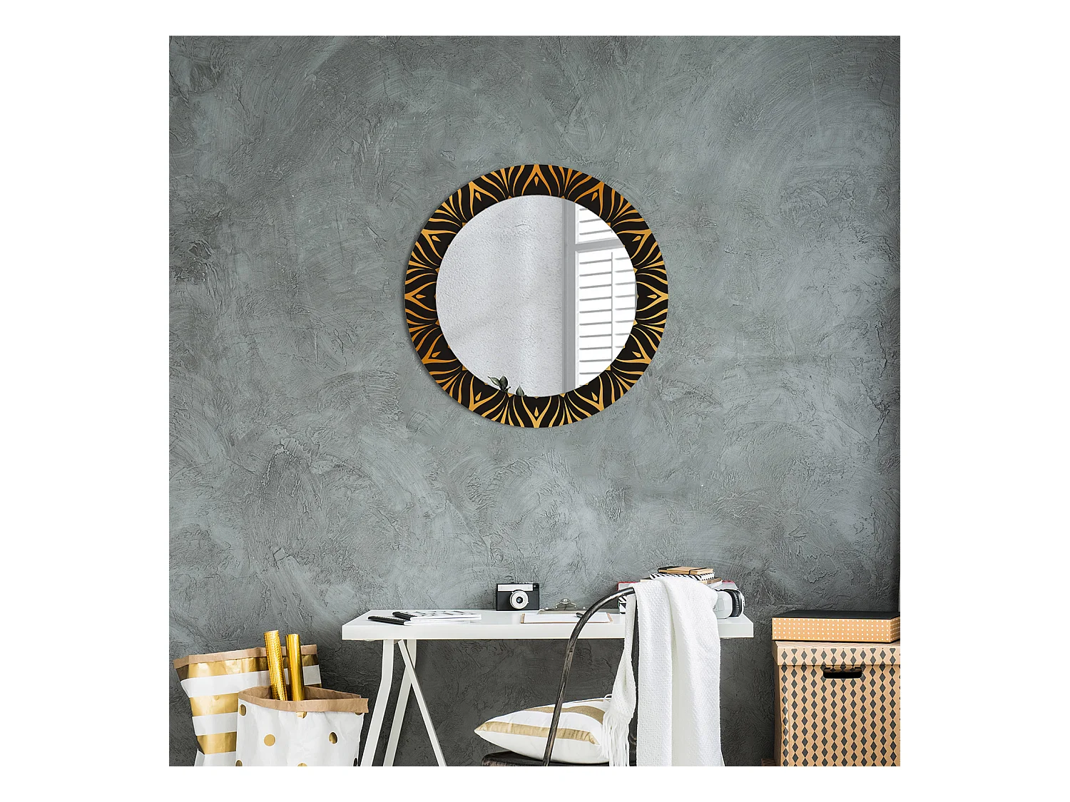 Miroir rond décoratif - Mandala - 60 cm