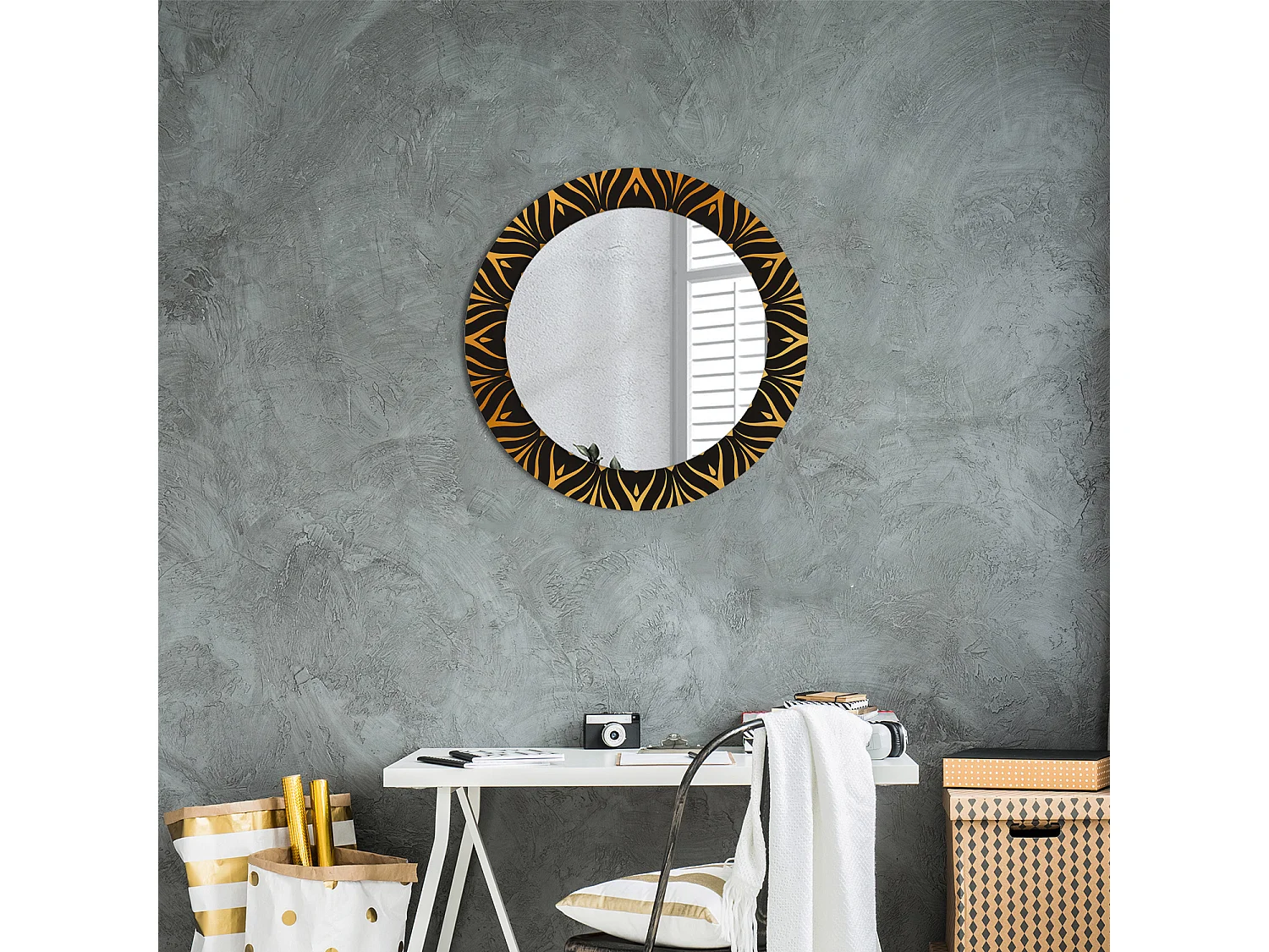 Dekorativer runder Spiegel - Mandala - 60 cm