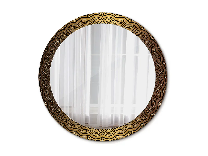 Decoratieve ronde spiegel - Grieks ornament - 80 cm