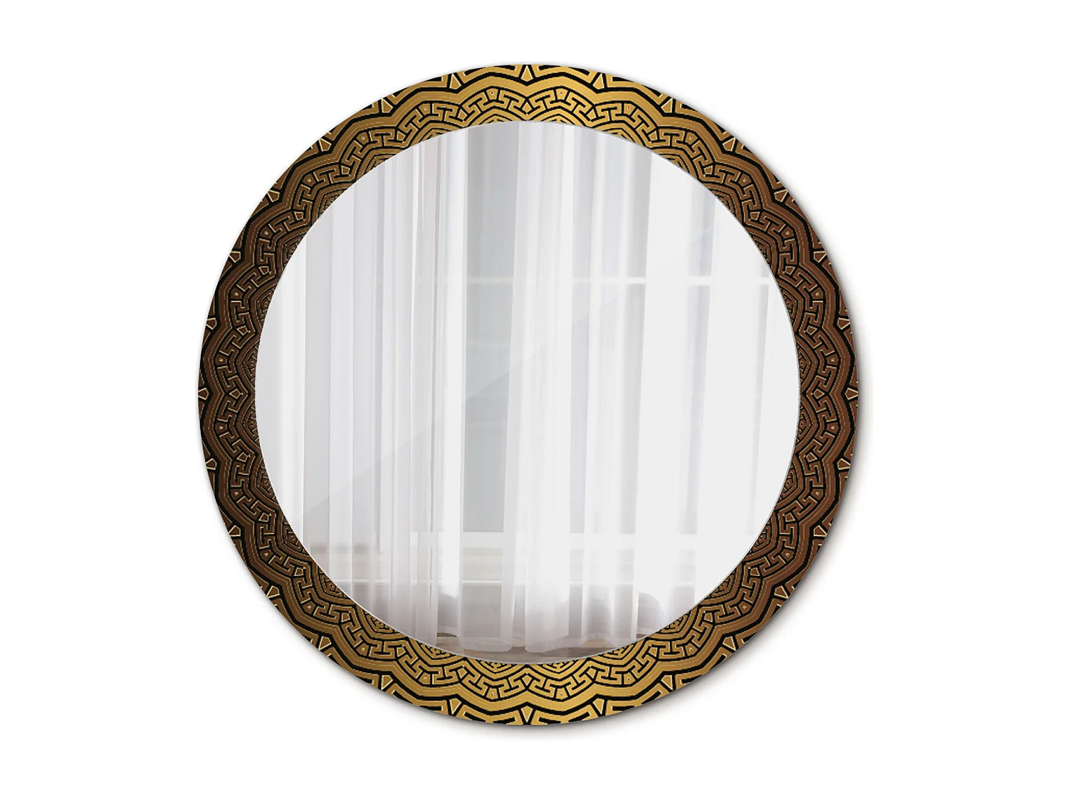 Dekorativer runder Spiegel - griechisches Ornament - 80 cm