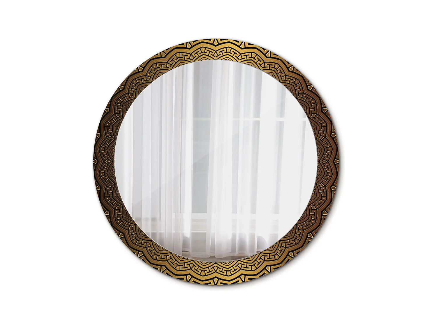 Decoratieve ronde spiegel - Grieks ornament - 80 cm