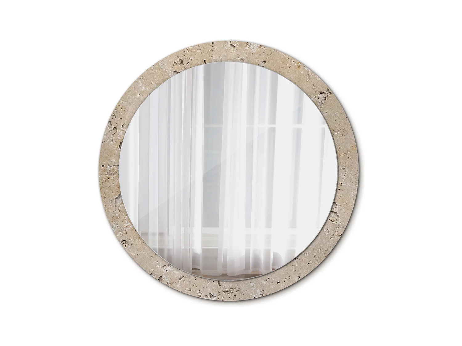 Specchio rotondo decorativo - Simil pietra - 90 cm