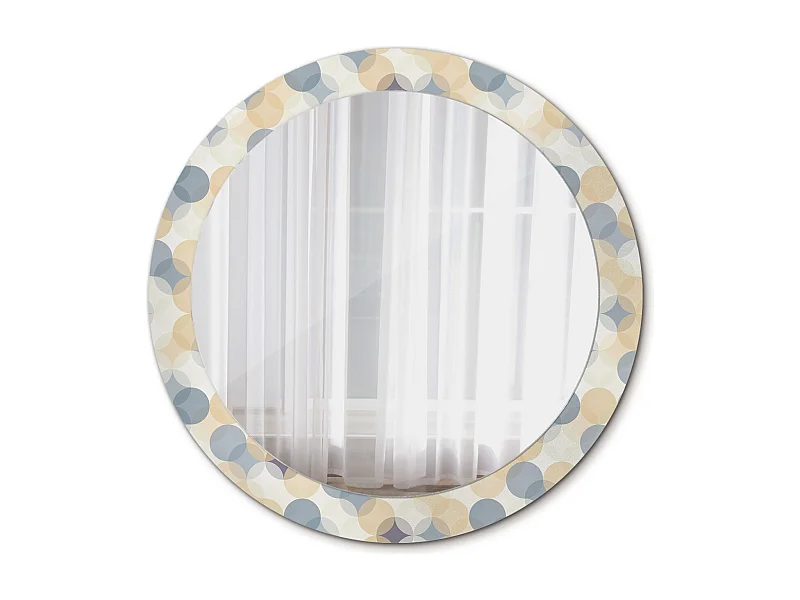Decoratieve ronde spiegel - Geometrische cirkels - 80 cm