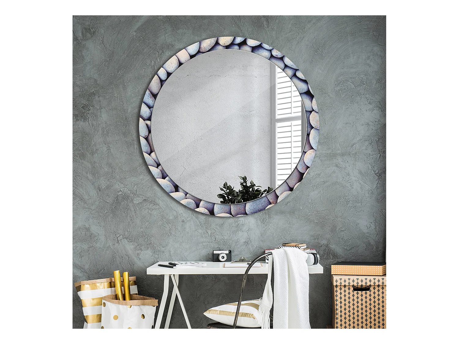Decoratieve ronde spiegel - zeesteencirkel - 100 cm