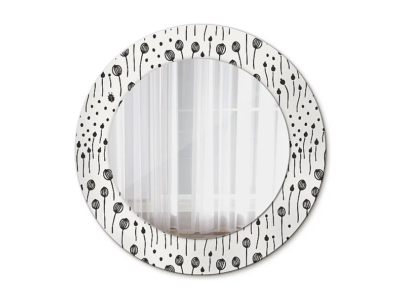 Dekorativer runder Spiegel – Blumenmuster – 50 cm