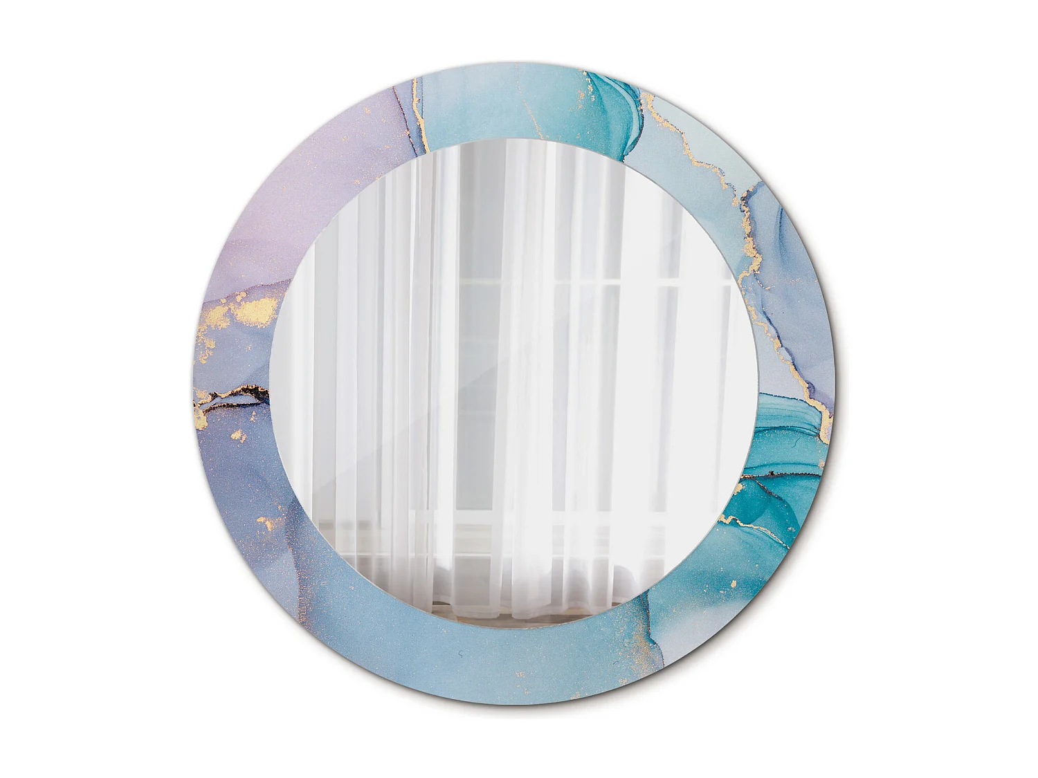 Miroir rond décoratif - Liquide abstrait - 60 cm