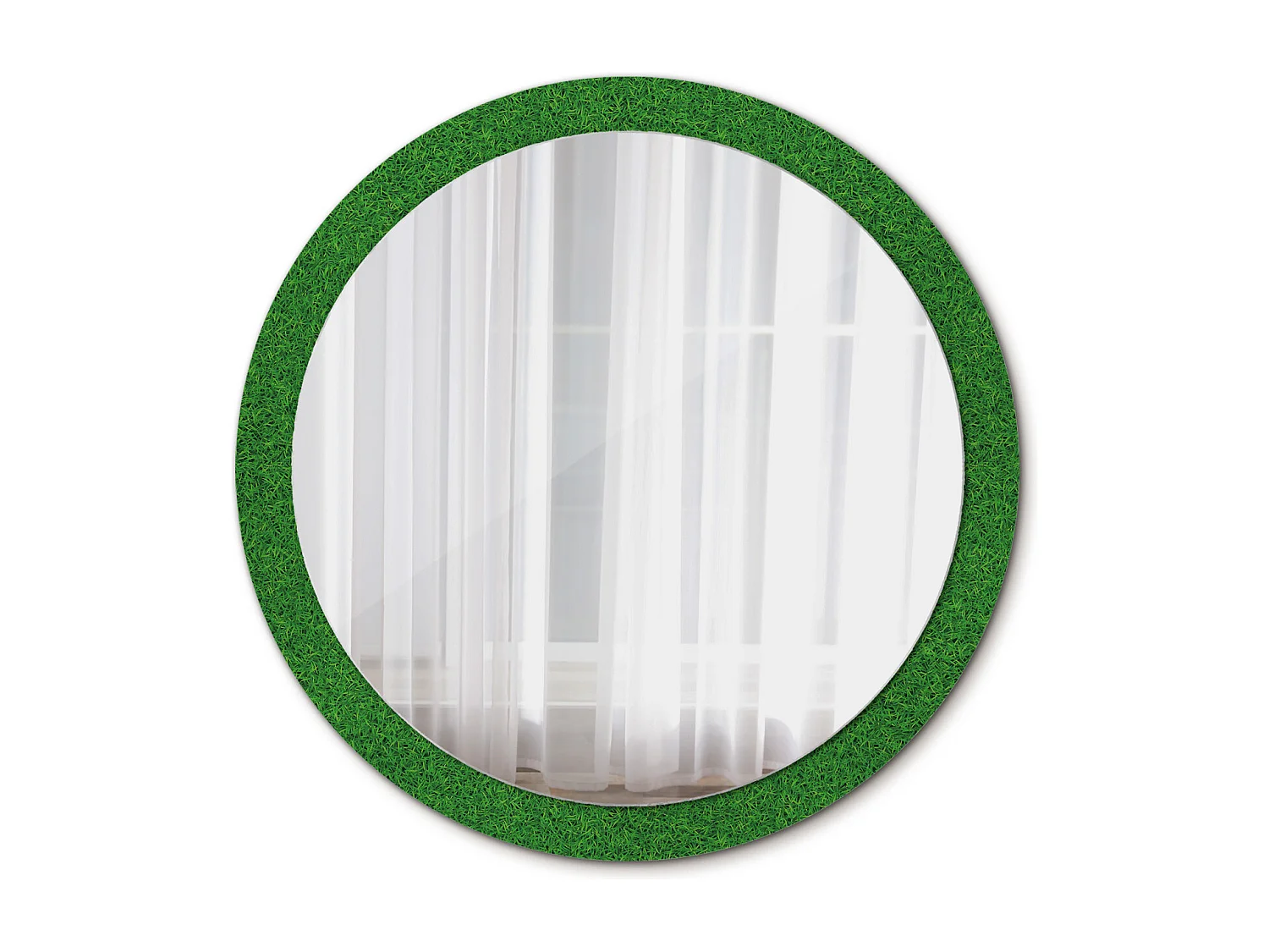 Ronde decoratieve spiegel - grasgroen - 100 cm