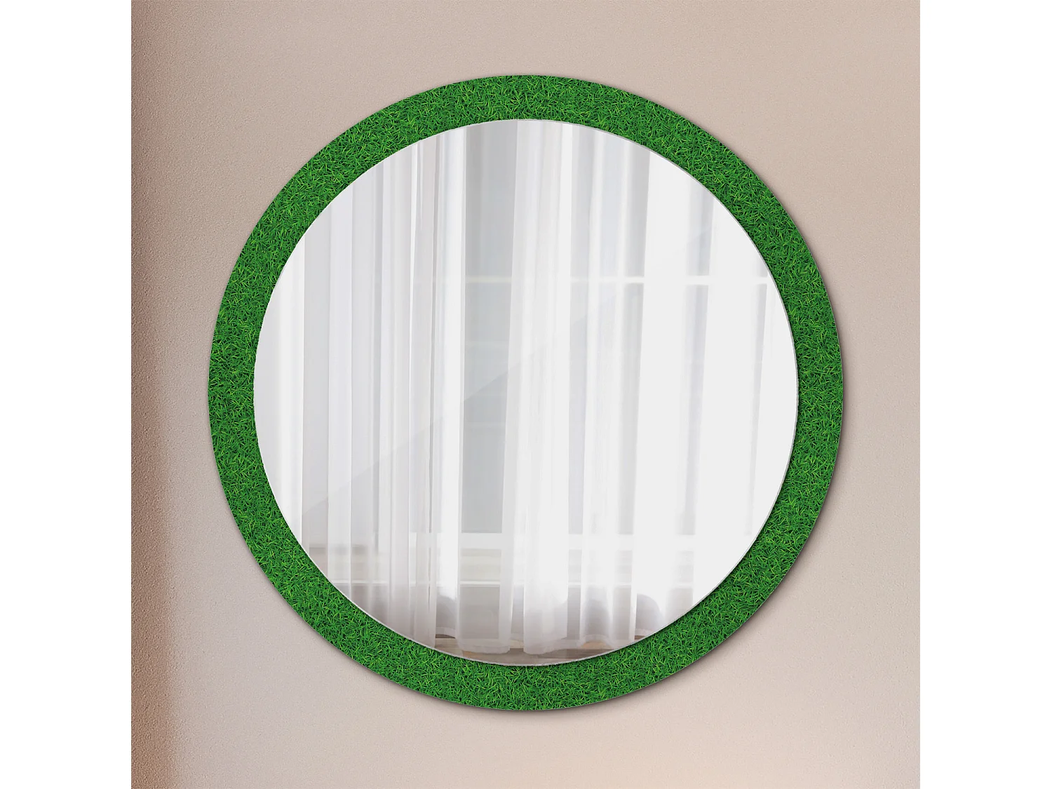 Ronde decoratieve spiegel - grasgroen - 100 cm