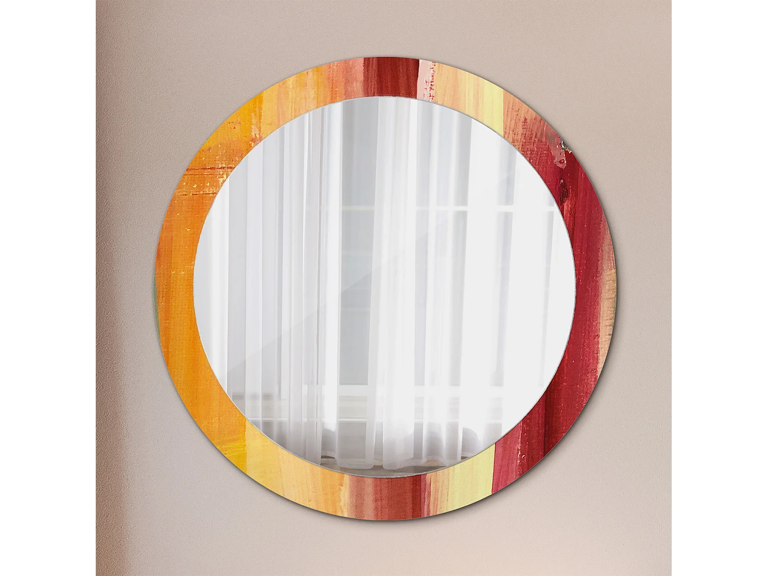 Decoratieve ronde spiegel - Abstract beeld - 80 cm