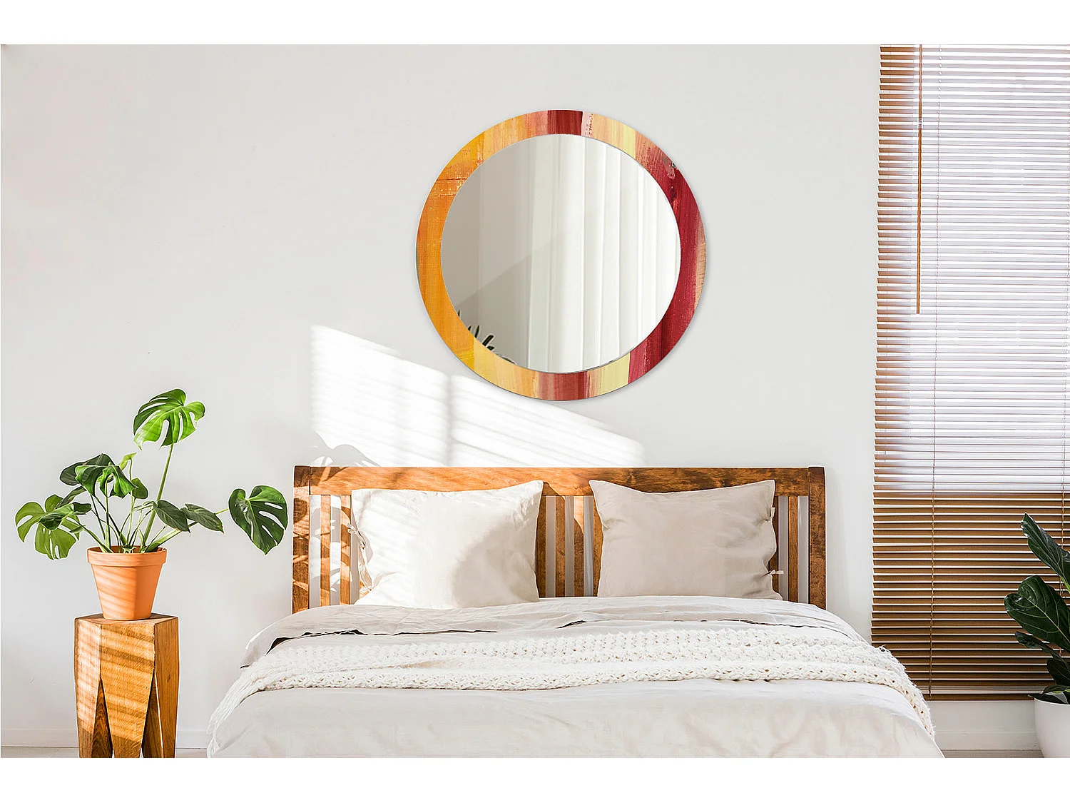 Decoratieve ronde spiegel - Abstract beeld - 80 cm