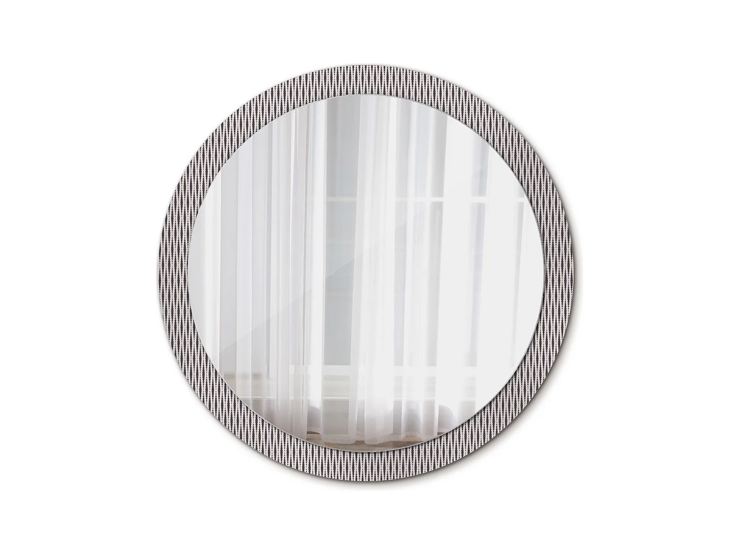 Miroir rond décoratif - Motif à pois géométriques - 100 cm