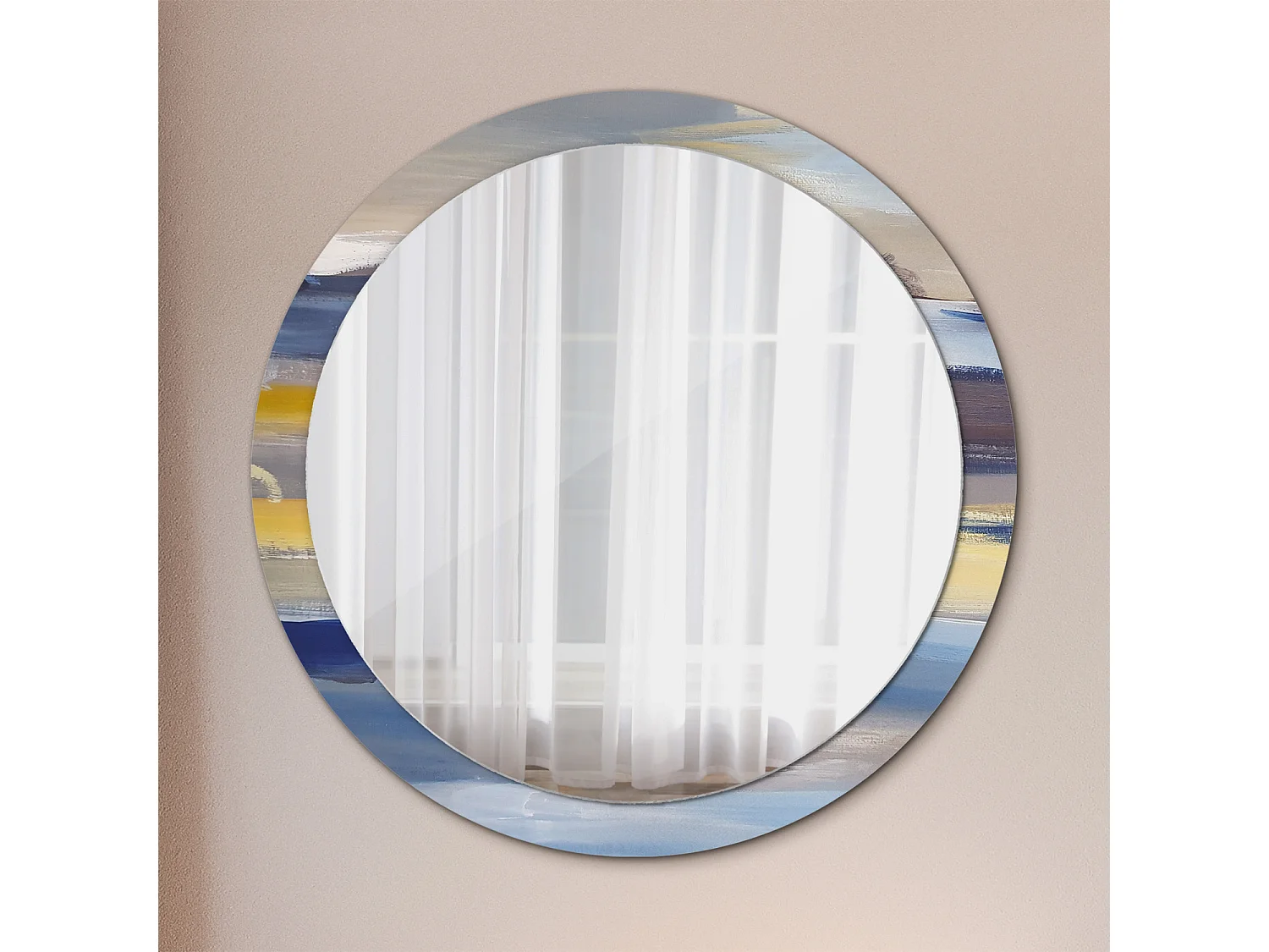 Miroir rond décoratif - Image abstraite - 100 cm