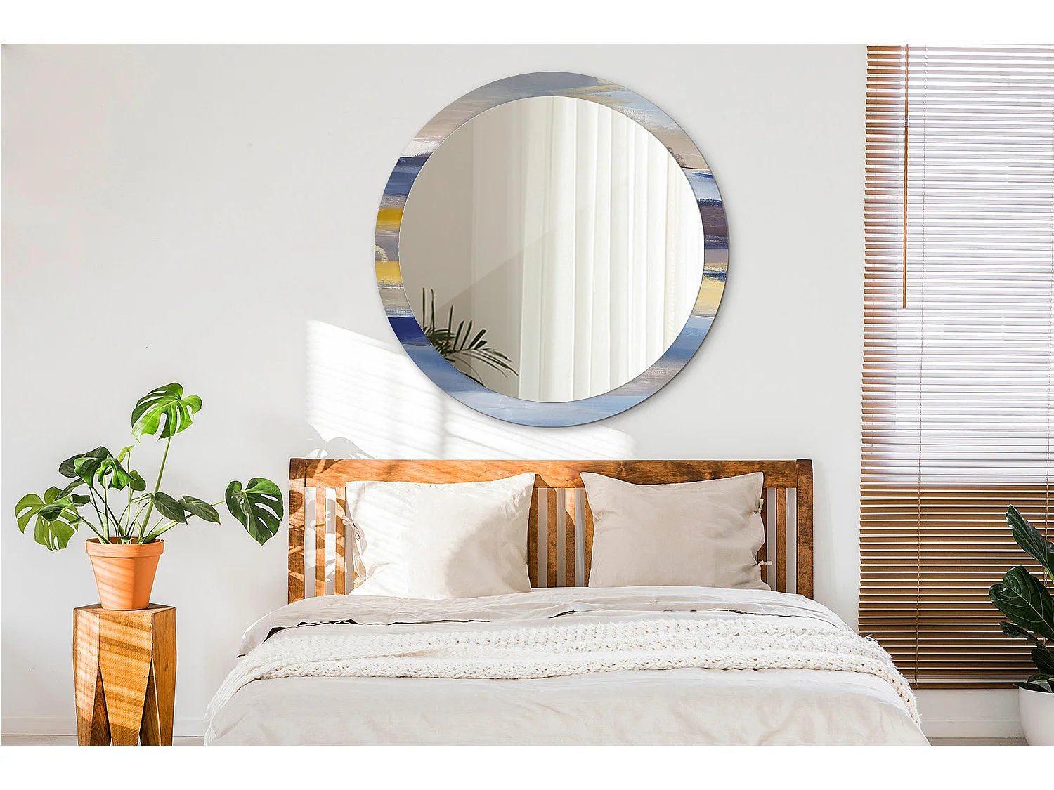 Miroir rond décoratif - Image abstraite - 100 cm