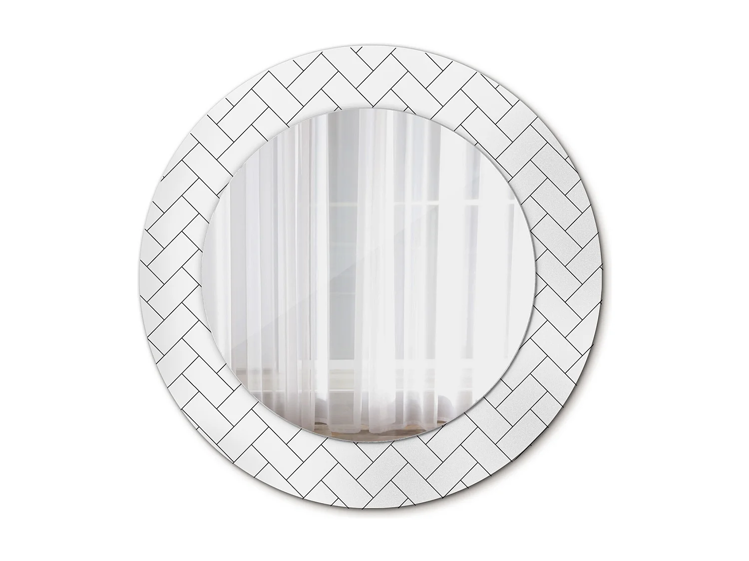 Dekorativer runder Spiegel – Chevrons – 50 cm