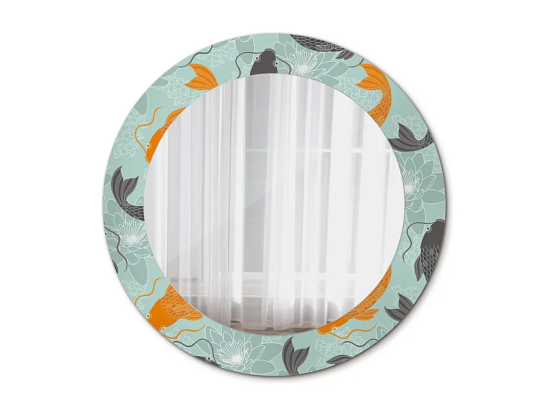 Miroir rond décoratif - Carpe Koi - 70 cm