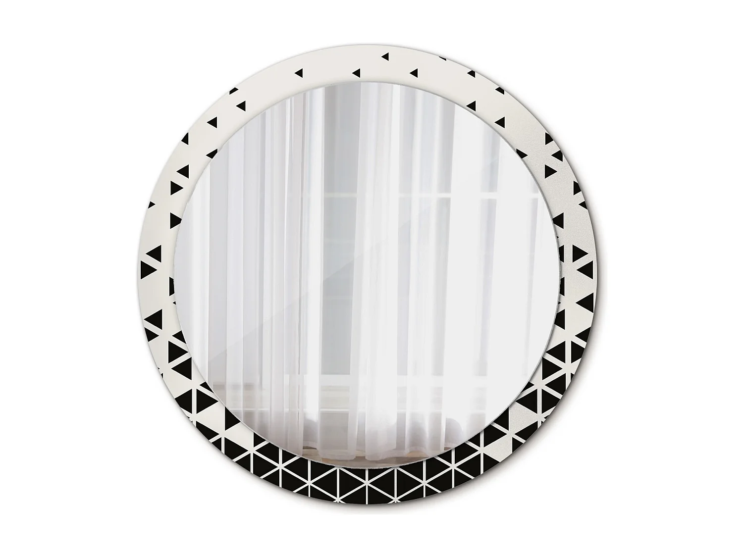 Dekorativer runder Spiegel - Geometrische Abstraktion - 90 cm
