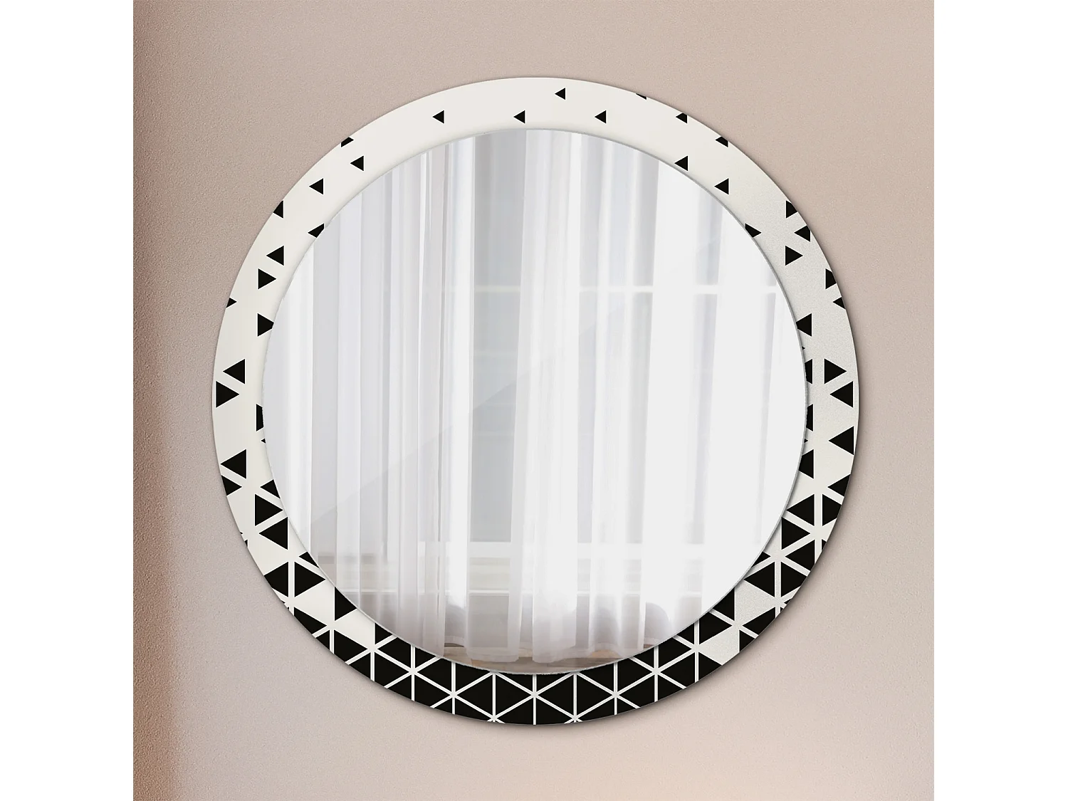 Dekorativer runder Spiegel - Geometrische Abstraktion - 90 cm