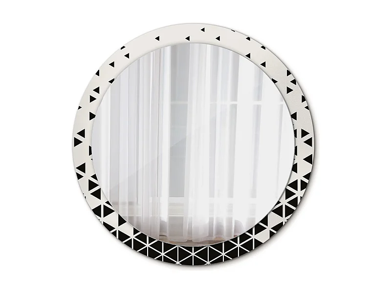 Dekorativer runder Spiegel - Geometrische Abstraktion - 90 cm