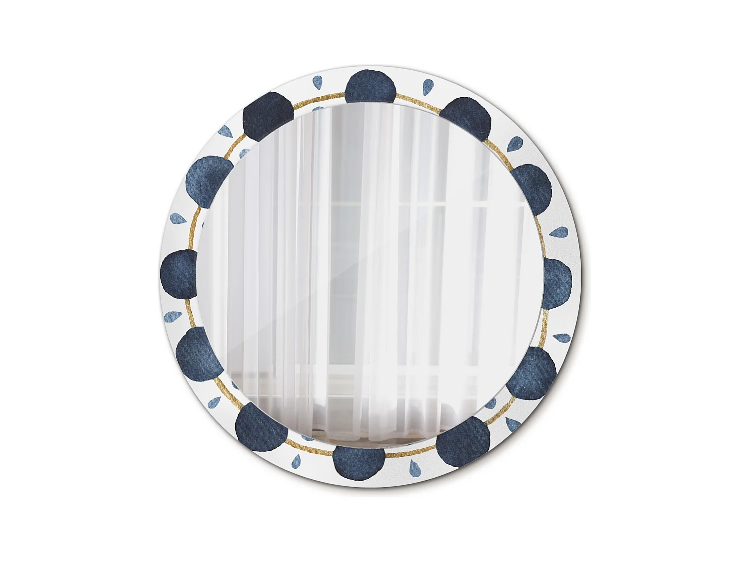 Specchio rotondo decorativo - Mandala luna - 80 cm
