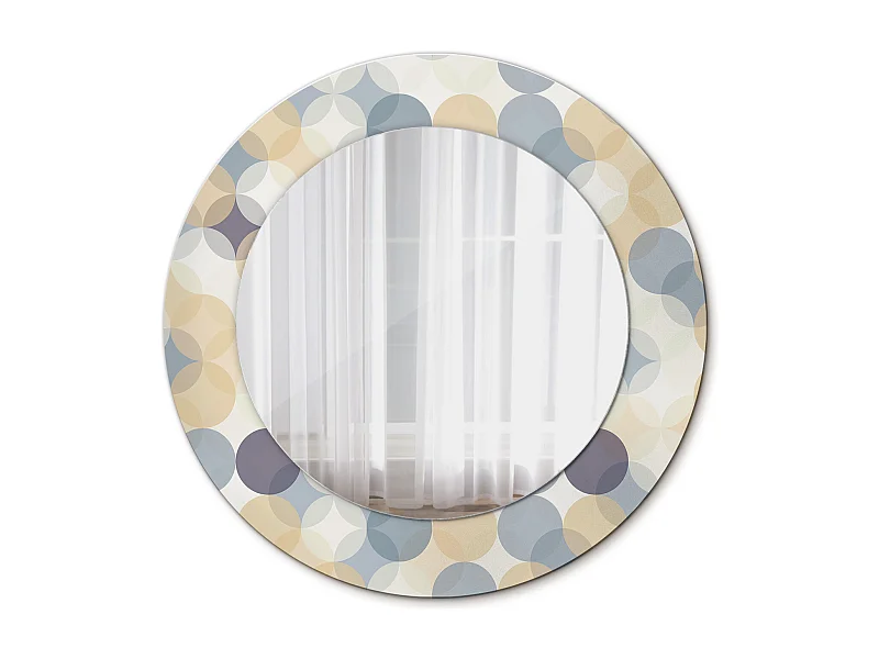 Decoratieve ronde spiegel - Geometrische cirkels - 50 cm