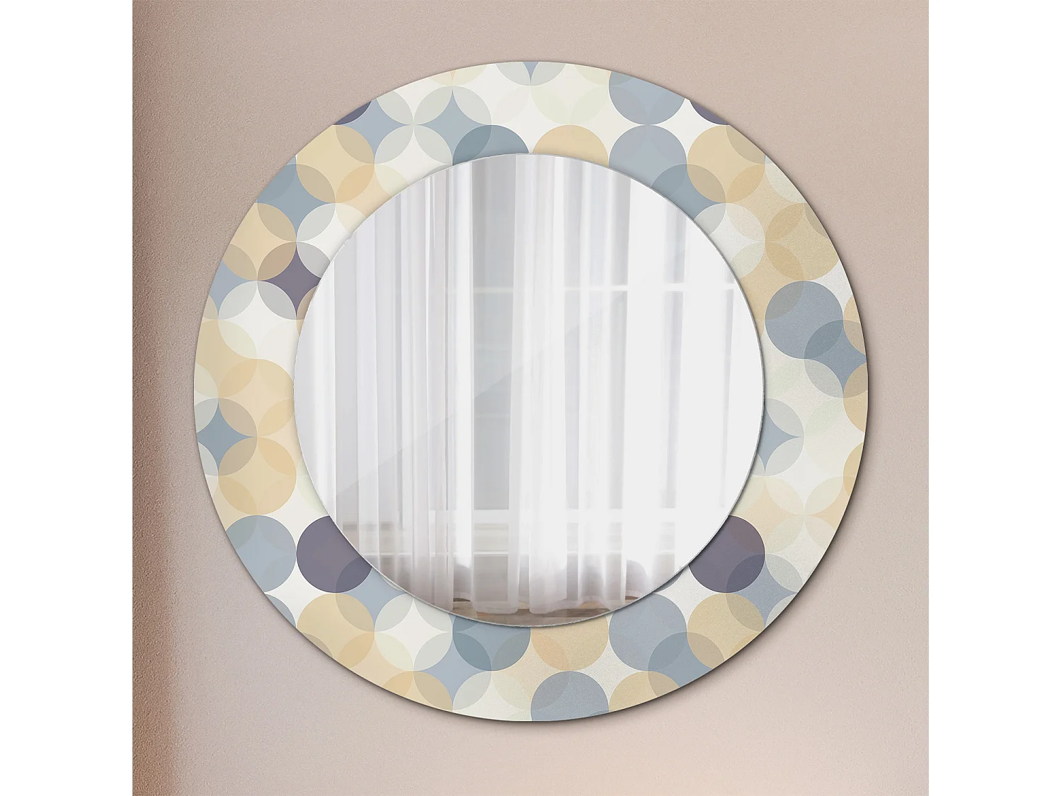 Decoratieve ronde spiegel - Geometrische cirkels - 50 cm