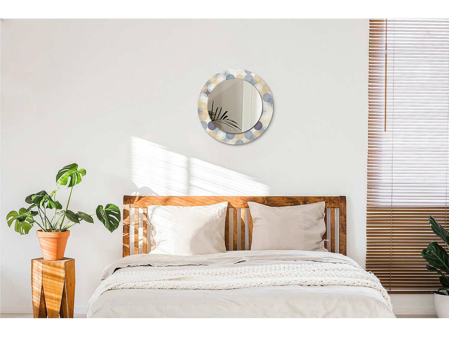 Decoratieve ronde spiegel - Geometrische cirkels - 50 cm